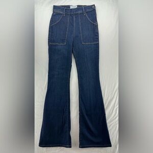 FRAME Jeans Womens 28 Blue Le Flare de Francoise Patch Pockets Flared Leg Denim